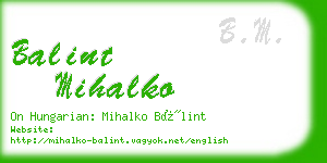 balint mihalko business card